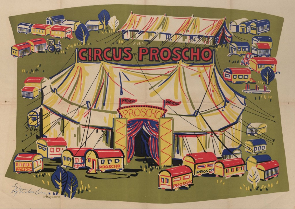 Plakat Zirkus Proscho, 1965, Plakatkünstler: Rolf Teichmann, Sammlung Hartmut Küster